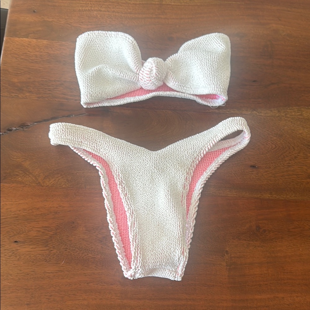 White and Pink Bikini Set